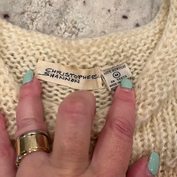 Vintage Christopher Shannon Neutral Ombré acrylic Sweater sz M - Picture 3 of 4